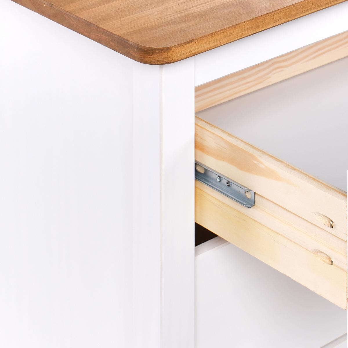 KOMMODE mit 5 Schubladen Kiefernholz Weiß Shillington - Weiß, Holz (79/83/40cm) - Beliani