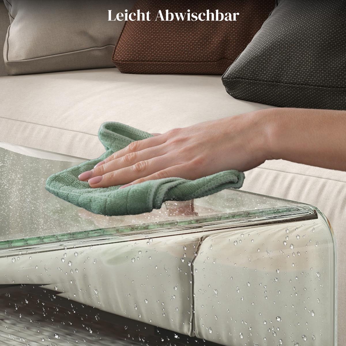 COUCHTISCH Beistelltisch aus gehärtetem Glas Moderner Kaffeetisch Transparent - Transparent, Glas (80/45/35cm) - HOMCOM