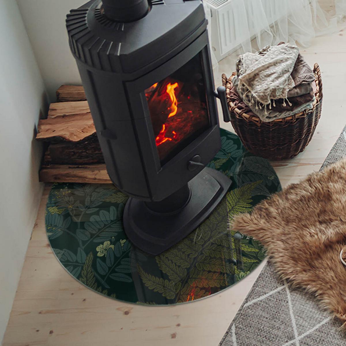 GLASPLATTE für Kamin Ø 70 cm - Grün, Glas (70/70/0.4cm) - TULUP
