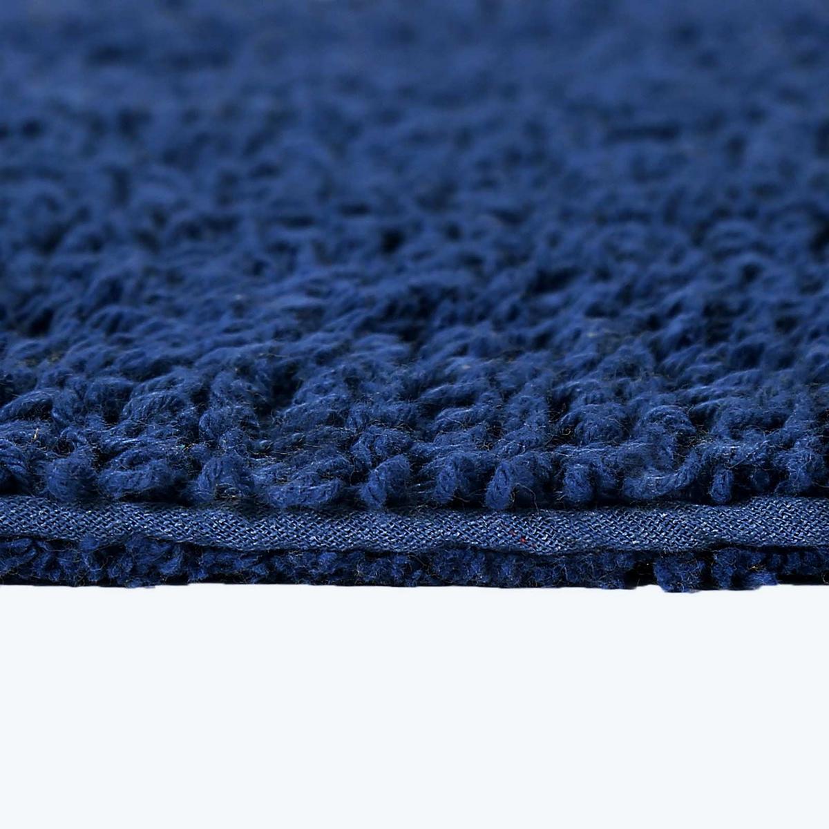 DUSCHVORLEGER 50/50 cm, 100% Baumwolle, wendbar - Dunkelblau, Textil (50/50cm) - Homescapes