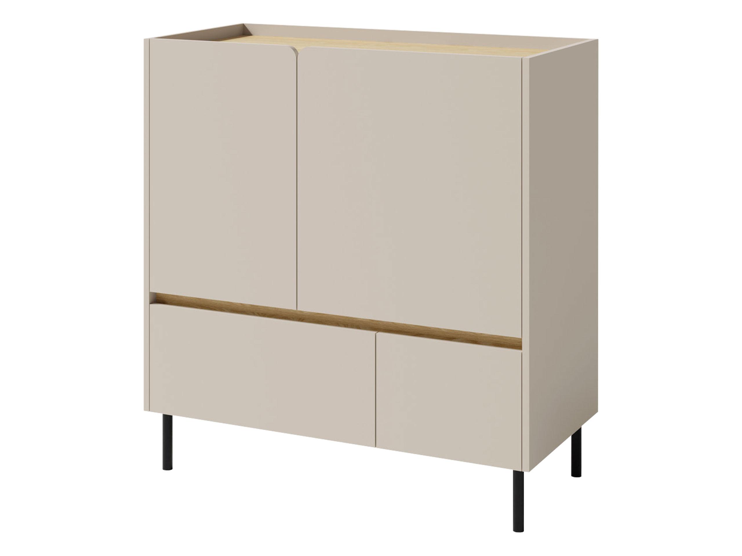 KOMBIKOMMODE Luca LC09 - Sandfarben/Schwarz, Holzwerkstoff/Metall (95/105/40cm) - MIRJAN24