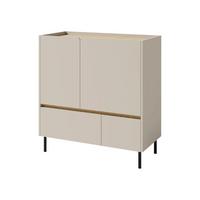 KOMBIKOMMODE Luca LC09 - Sandfarben/Schwarz, Holzwerkstoff/Metall (95/105/40cm) - MIRJAN24