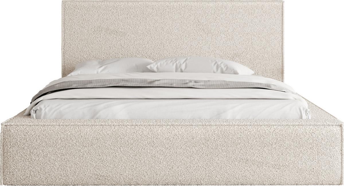 POLSTERBETT Terra mit Bettkasten, Beige Boucle 120x200 cm - Beige/Birkefarben, Holzwerkstoff/Kunststoff (120/200cm) - WFL GROUP