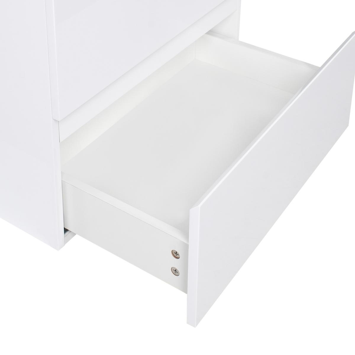 WASCHBECKENUNTERSCHRANK wandmontiertk mit Waschbecken Weiß Cardiel - Weiß, Holzwerkstoff (60/55/46cm) - Beliani