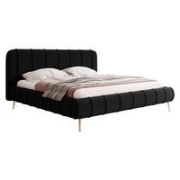 POLSTERBETT Slim XI mit Füße - Goldfarben/Schwarz, Holz/Holzwerkstoff (140/200cm) - MIRJAN24