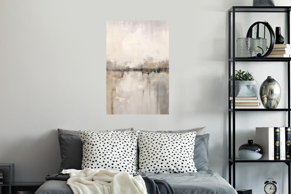 WANDTATTOO Moderne Kunst - Abstrakt - Beige Wandbild 40x60 cm - Beige, Kunststoff (40/60/0.1cm) - MuchoWow