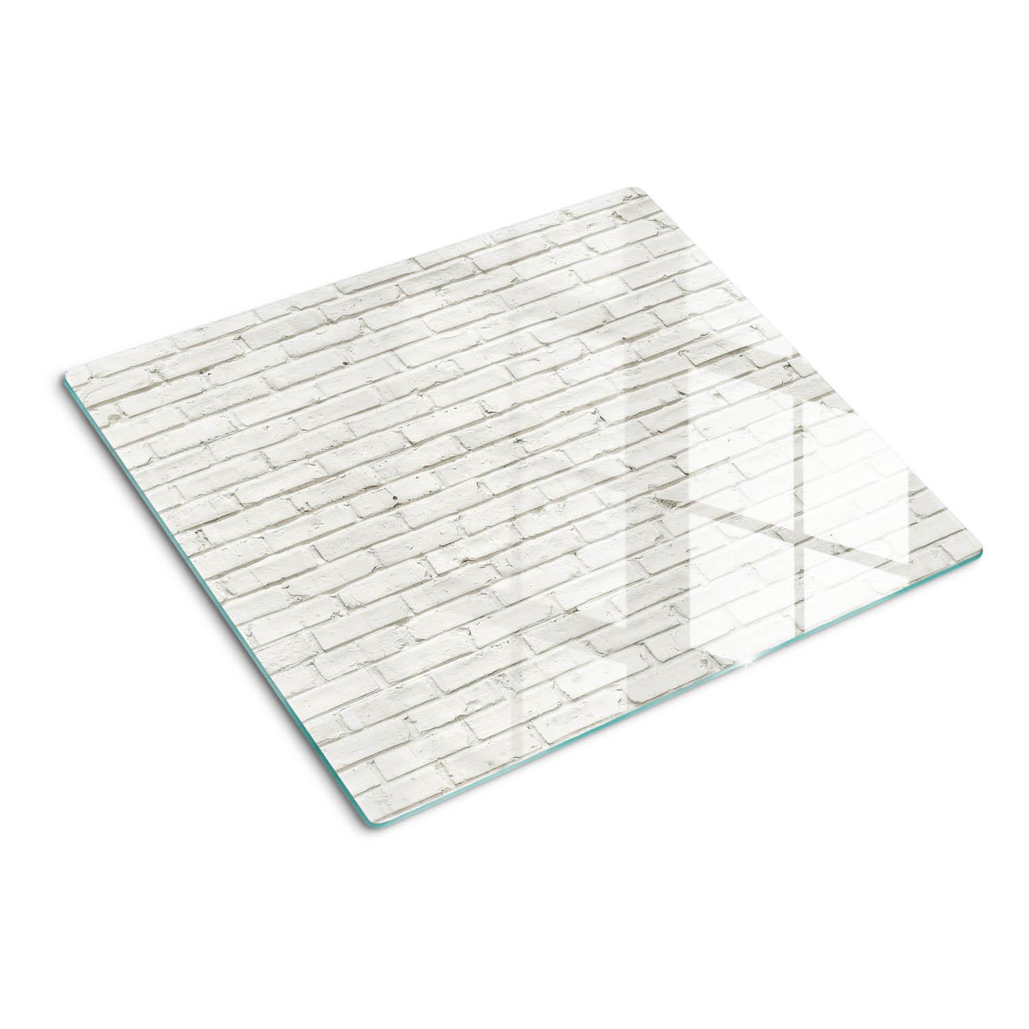 GLASPLATTE 60x52 cm Ziegelmauer - Weiß, Glas (60/0.4/52cm) - TULUP