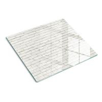 GLASPLATTE 60x52 cm Ziegelmauer - Weiß, Glas (60/0.4/52cm) - TULUP