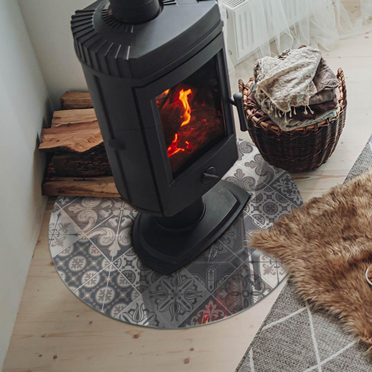 GLASPLATTE für Kamin Ø 70 cm - Grau, Glas (70/70/0.4cm) - TULUP
