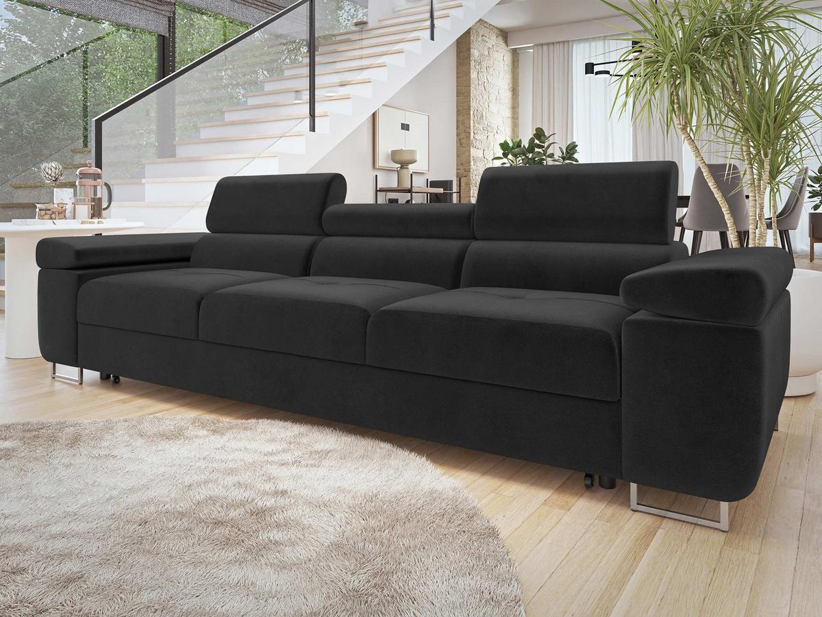 SCHLAFSOFA Torezio 3 Bis - Schwarz, Holz/Textil (263/90/102cm) - MIRJAN24