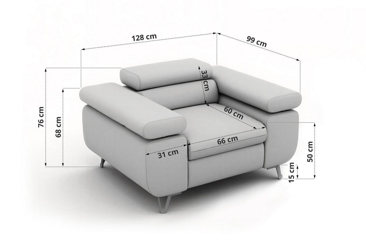 SESSEL PETER 1 - Dunkelgrau Stukture - Dunkelgrau/Anthrazit, Textil/Metall (126/76/99cm) - MKS