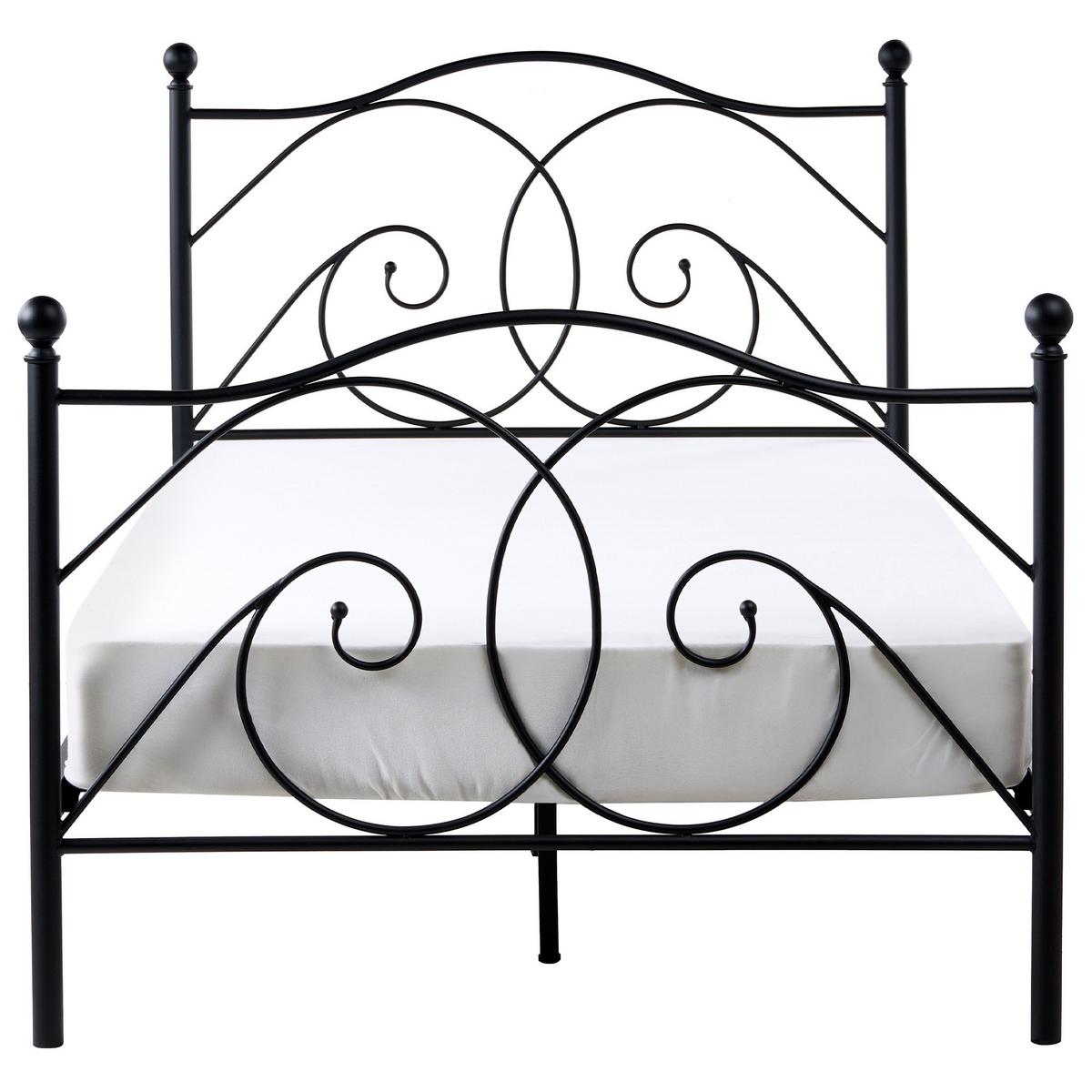 BETT mit Lattenrost 120/200 cm Schwarz Dinard - Schwarz, Metall (120/200cm) - Beliani