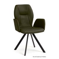 ARMLEHNSTUHL (8er-Set) Denna 58x92x60 Schwarz/Khaki - Dunkelgrün/Schwarz, Kunststoff (60/92/58cm) - 58aufmkessel