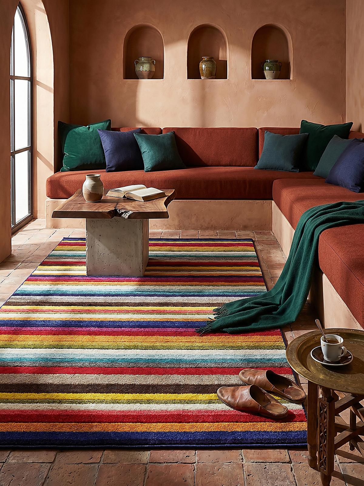 TEPPICH MEON, gestreift, Bunt, 200 x 290 cm - Multicolor, Textil (200/290cm) - KADIMA DESIGN
