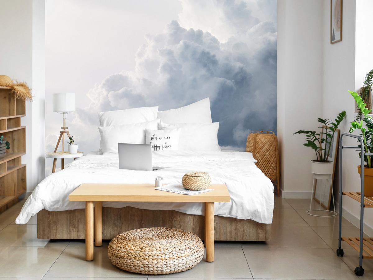 FOTOTAPETE für Schlafzimmer Regenschwül Himmel Wolken Sturm 400x280 - Weiß, Papier (400/280cm) - Muralo