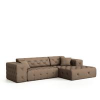 ECKSOFA Chantal - Taupe, Holzwerkstoff/Textil (266/171cm) - Fun Möbel