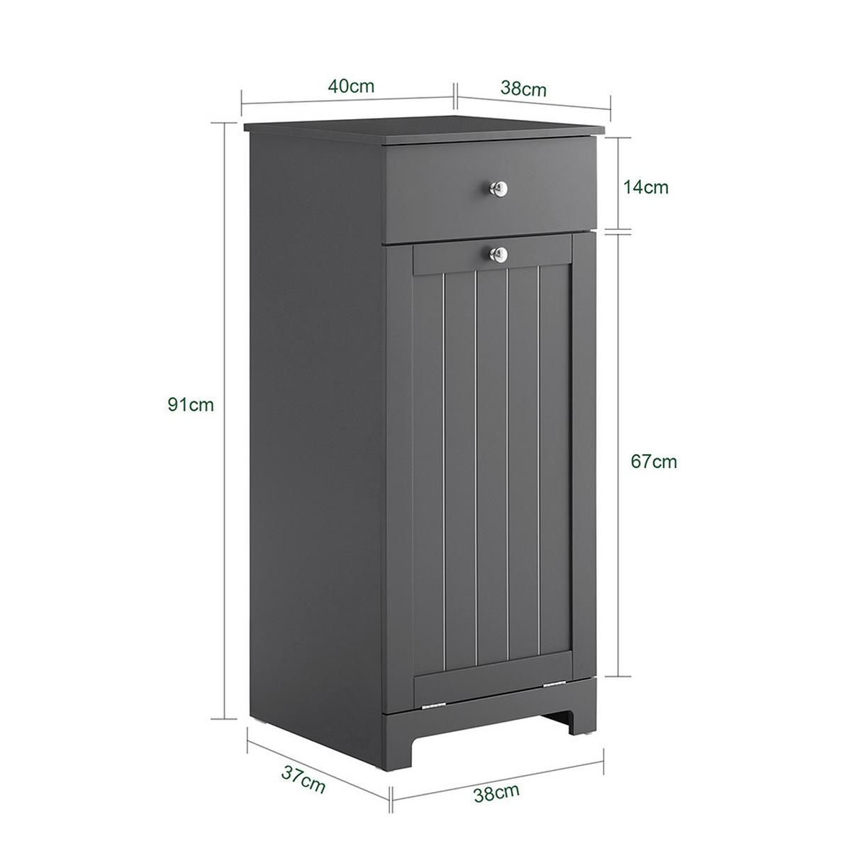 BADUNTERSCHRANK mit einer Schublade Dunkelgrau 40x38x91cm Modern - Dunkelgrau, Holzwerkstoff (38/91/40cm) - SoBuy