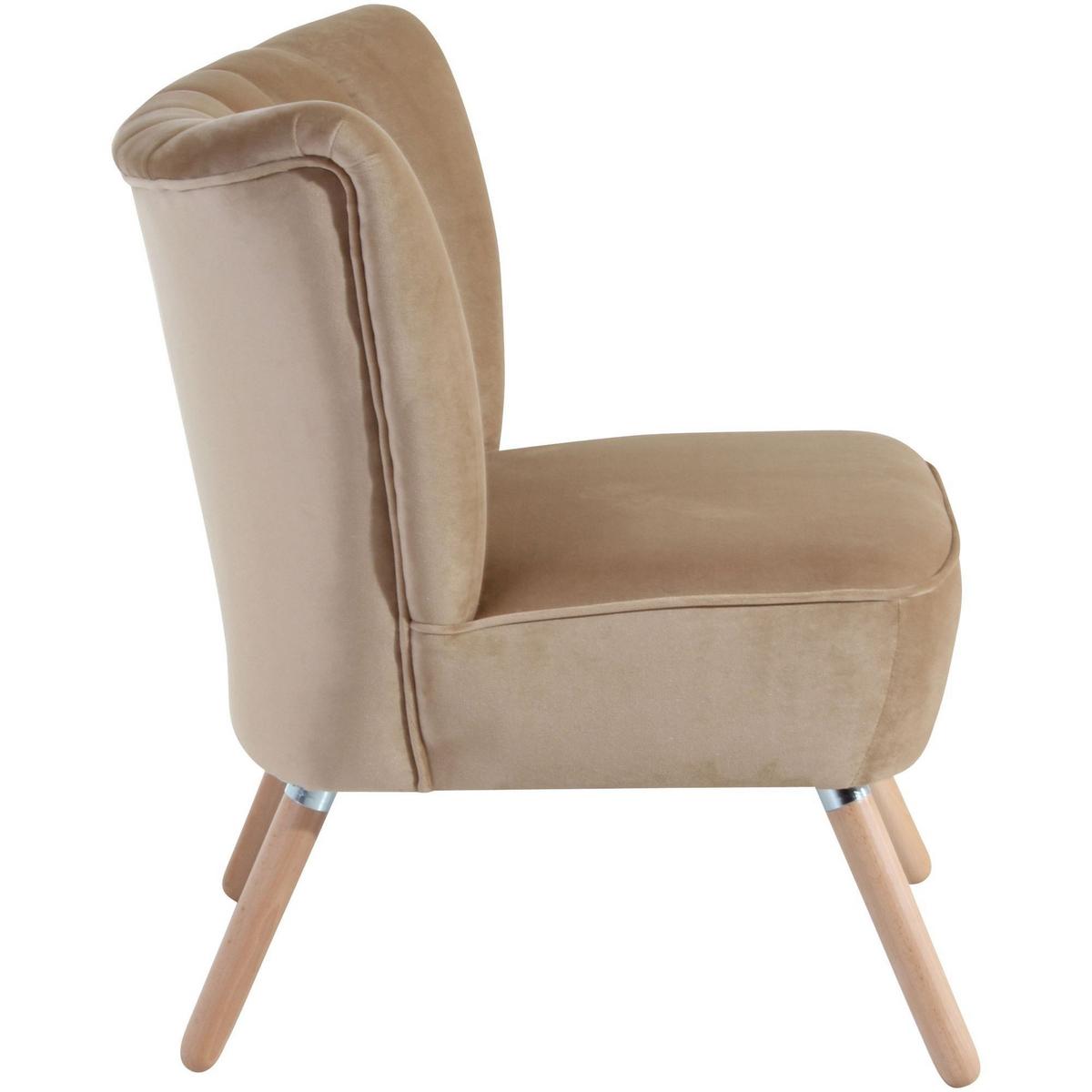 SESSEL Kadisha Bezug Samtvelours Buche natur / sand - Sandfarben, Kunststoff (70/80/66cm) - 58aufmkessel