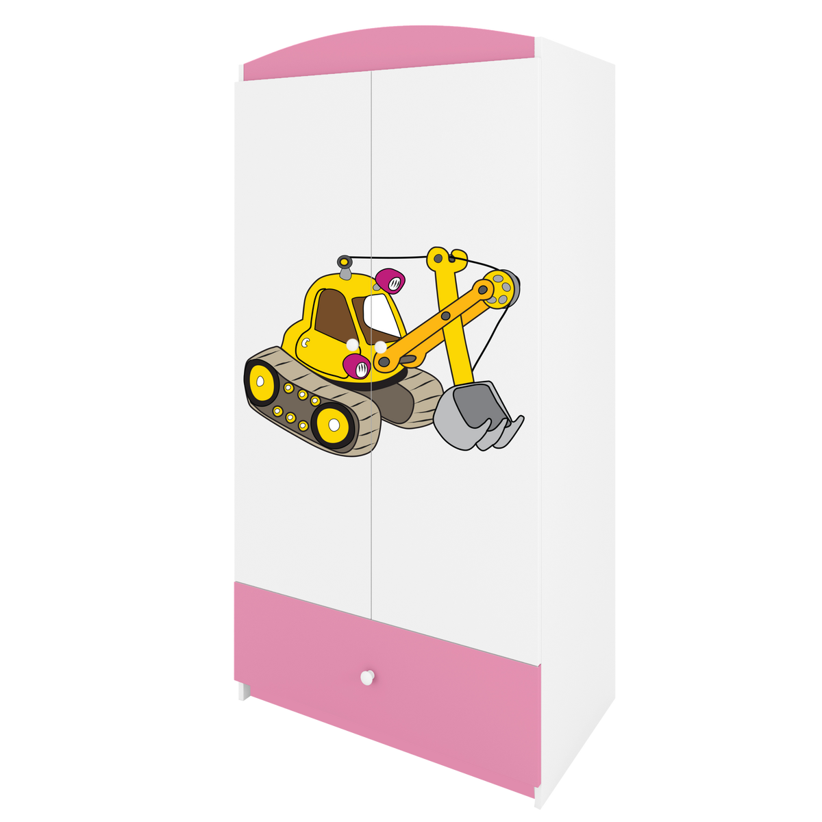 KINDERKLEIDERSCHRANK Excavator - Hellrosa, Holzwerkstoff (90/175/52cm) - RAUMHIRSCH FURNITURE