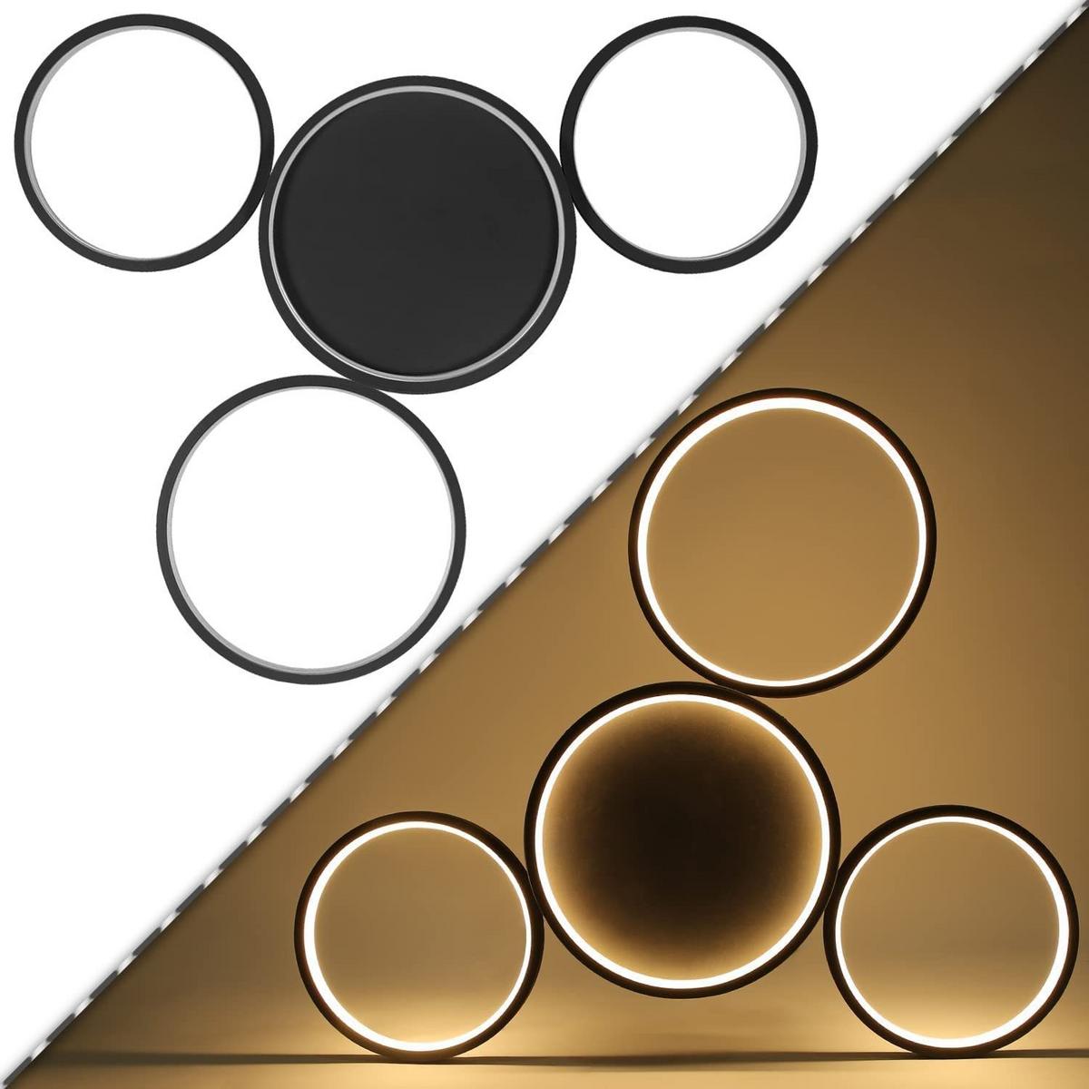 LED-DECKENLEUCHTE Carina 61.5/46.5/6 cm - Schwarz, Metall (61.5/46.5/6.3cm) - ZMH