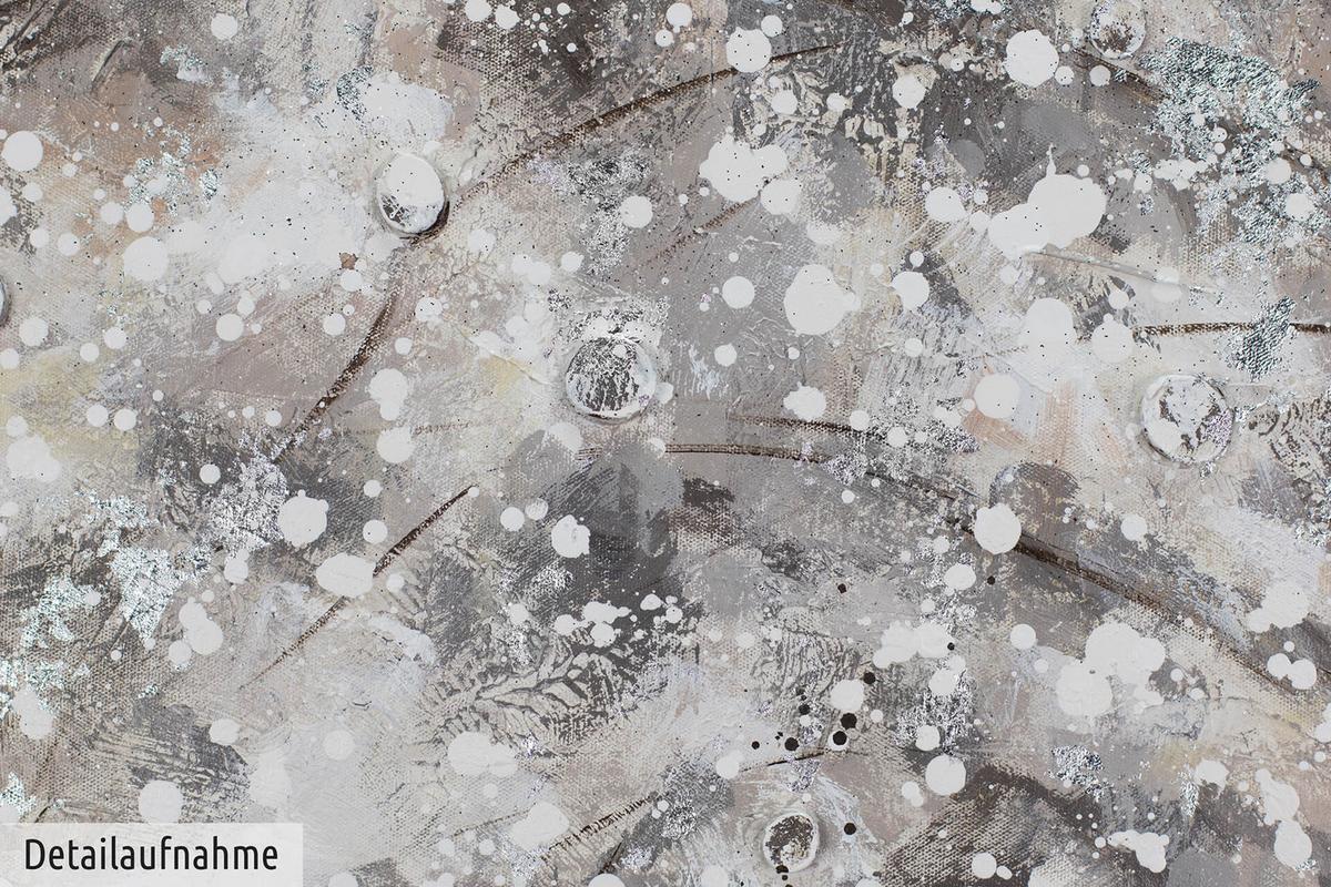 ACRYLBILD HANDGEMALT 120/60 cm - Weiß/Grau, Holz/Textil (120/60cm) - KUNSTLOFT