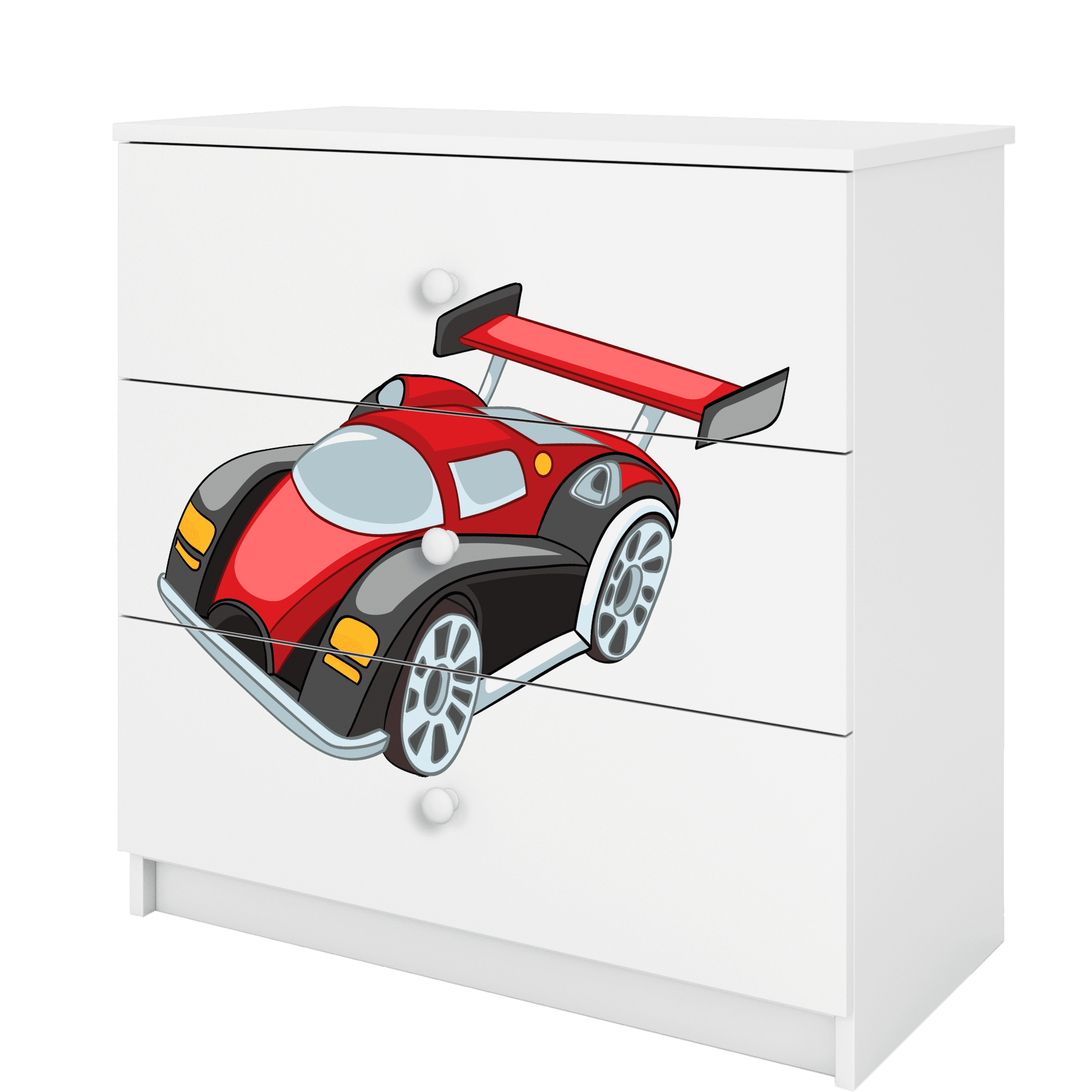 KOMMODE Babydreams Rennwagen 81/81/41 - Weiß, Holzwerkstoff (81/81/41cm) - RAUMHIRSCH FURNITURE