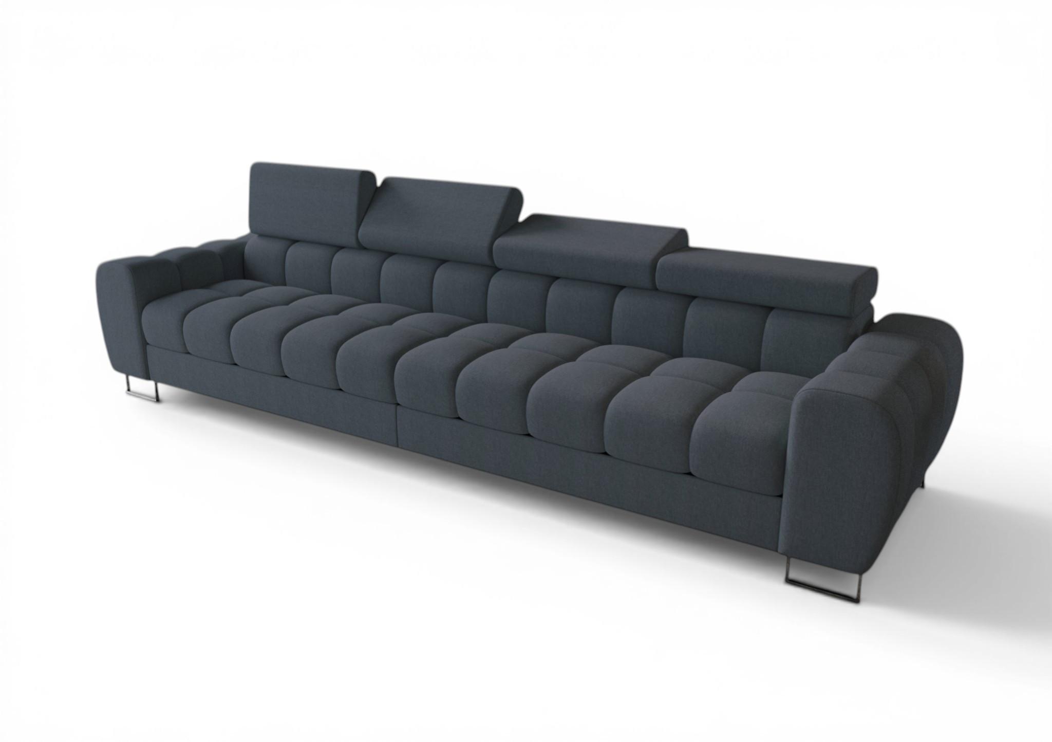 SOFA 4-sitzer Bastien In Stoff Gemma - Dunkelgrau, Holzwerkstoff/Textil (335/95/97cm) - Fun Möbel