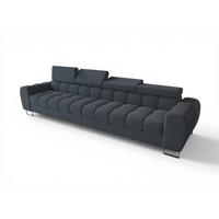 SOFA 4-sitzer Bastien In Stoff Gemma - Dunkelgrau, Holzwerkstoff/Textil (335/95/97cm) - Fun Möbel