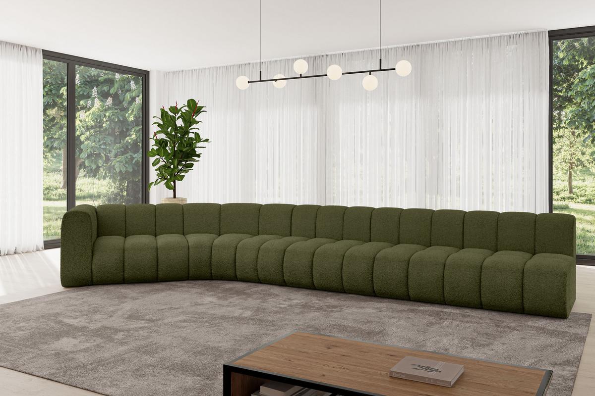ECKSOFA modulares Sofa Karex-L3 - 490x194x70 cm Grün - Grün, Holzwerkstoff/Textil (490/194cm) - ALTDECOR