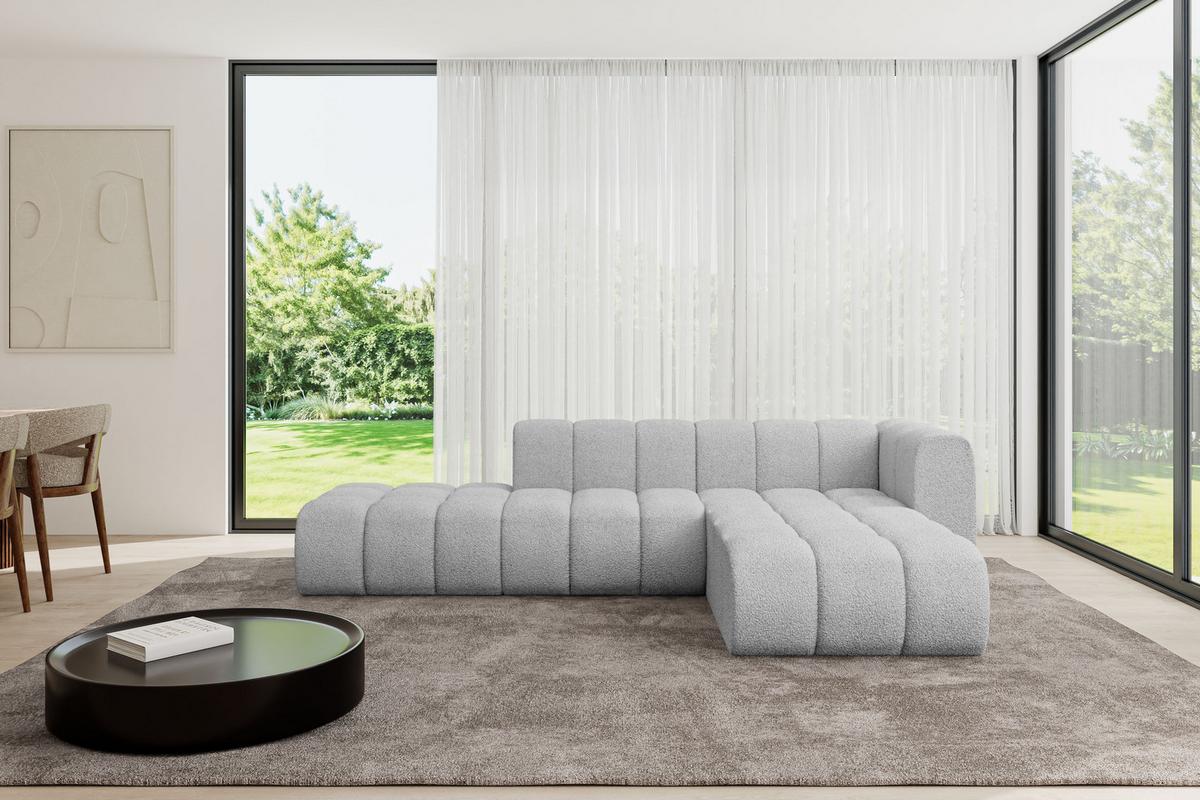 ECKSOFA modulares Sofa Zuvon-L1 - 296x177x70 cm Hellgrau - Hellgrau, Holzwerkstoff/Textil (296/177cm) - ALTDECOR