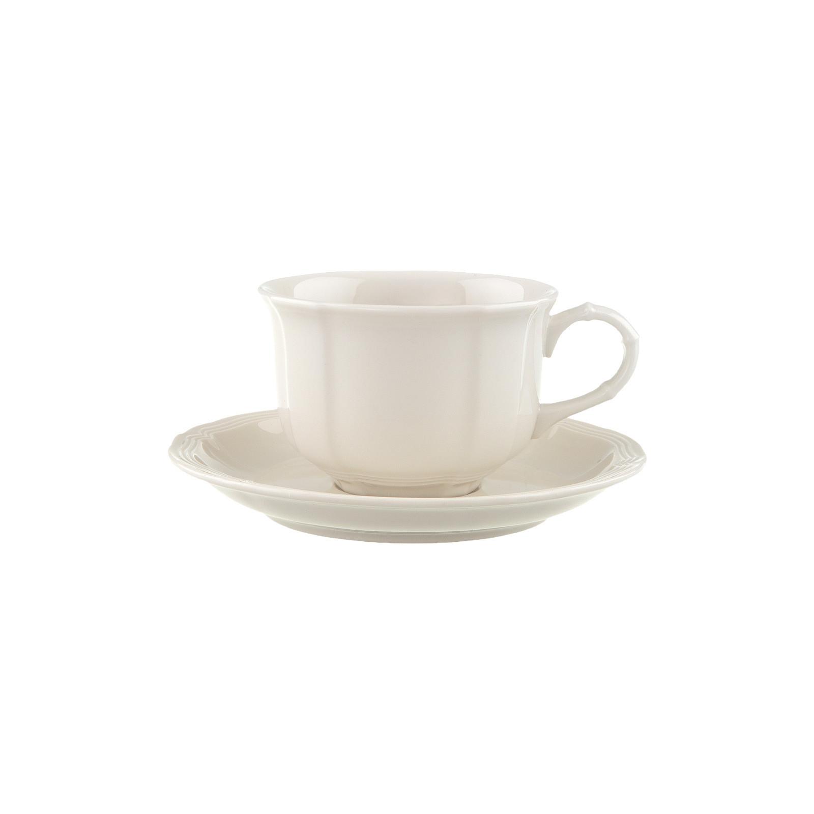 TEETASSE MIT UNTERTASSE Manoir weiß 130 ml - Weiß, Keramik (14.5/8/14.5cm) - Villeroy & Boch