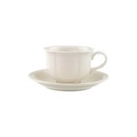 TEETASSE MIT UNTERTASSE Manoir weiß 130 ml - Weiß, Keramik (14.5/8/14.5cm) - Villeroy & Boch