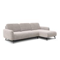 ECKSOFA FEBE 4-Sitzer rechts, beige - Beige/Schwarz, Holz/Textil (264/157cm) - Wozimo
