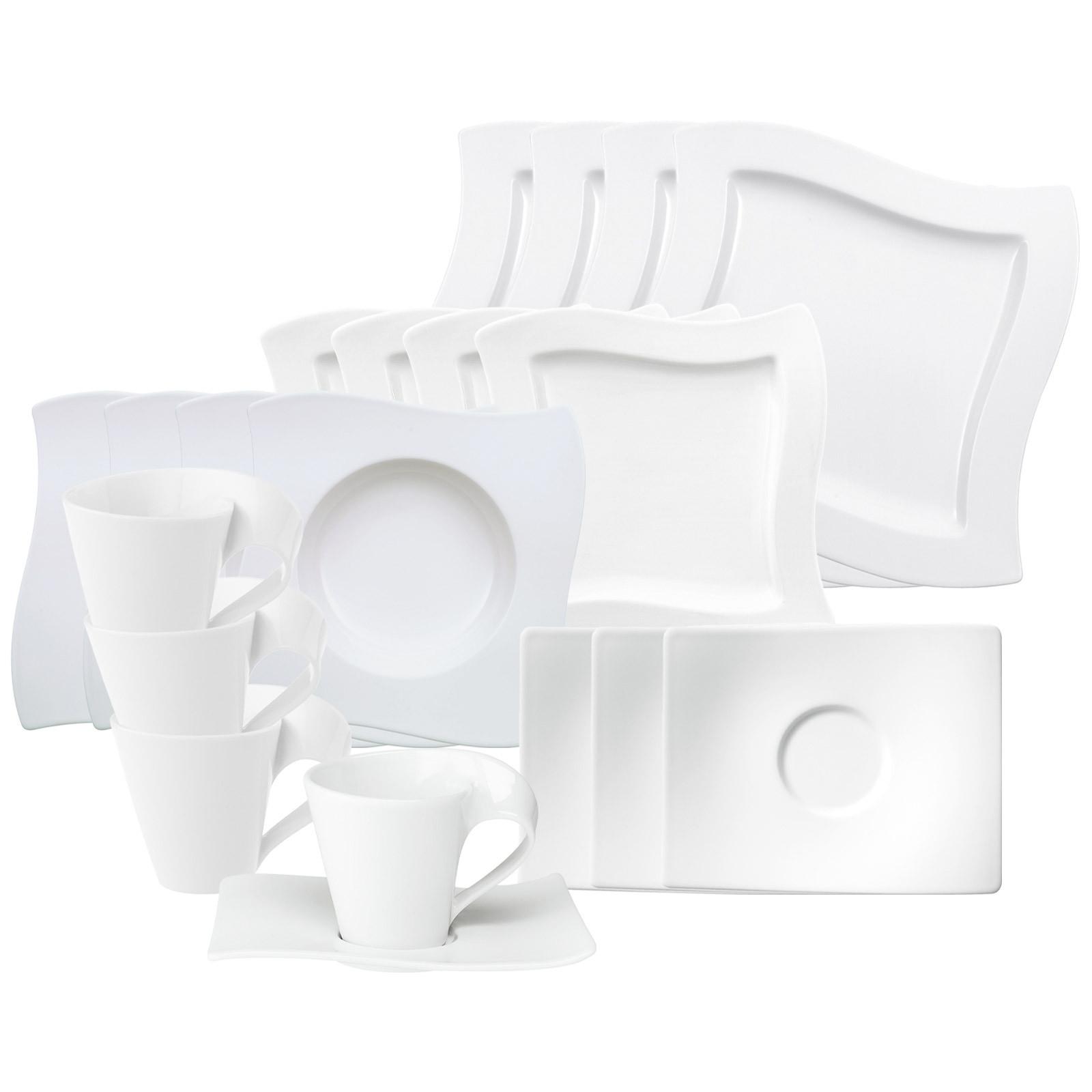 KOMBISERVICE NewWave weiß 20-tlg. - Weiß, Keramik (2/2/2cm) - Villeroy & Boch