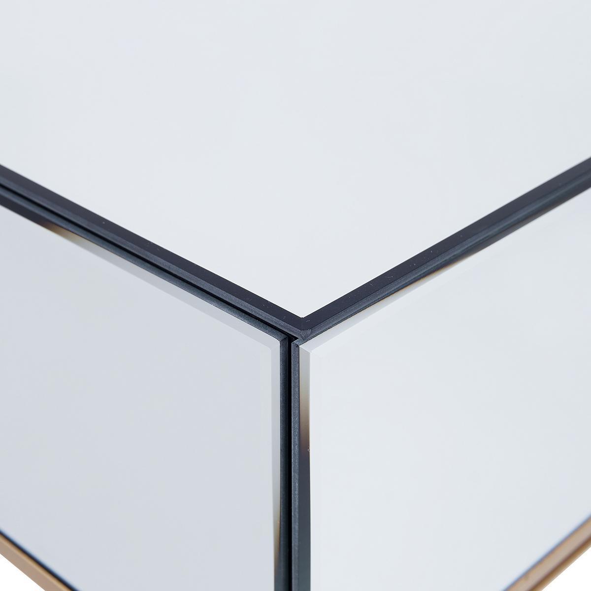 BEISTELLTISCH Spiegeleffekt rechteckig 40/50 cm Vivy - Silberfarben/Goldfarben, Glas (40/50/70cm) - Beliani
