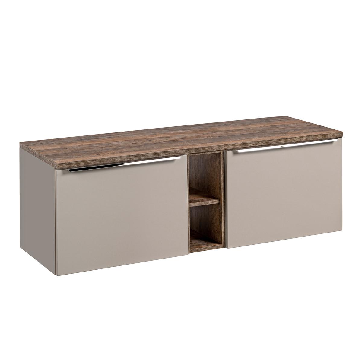 WASCHTISCHUNTERSCHRANK 140cm Éros Taupe - Taupe, Holzwerkstoff (140/48/46cm) - Petits-meubles