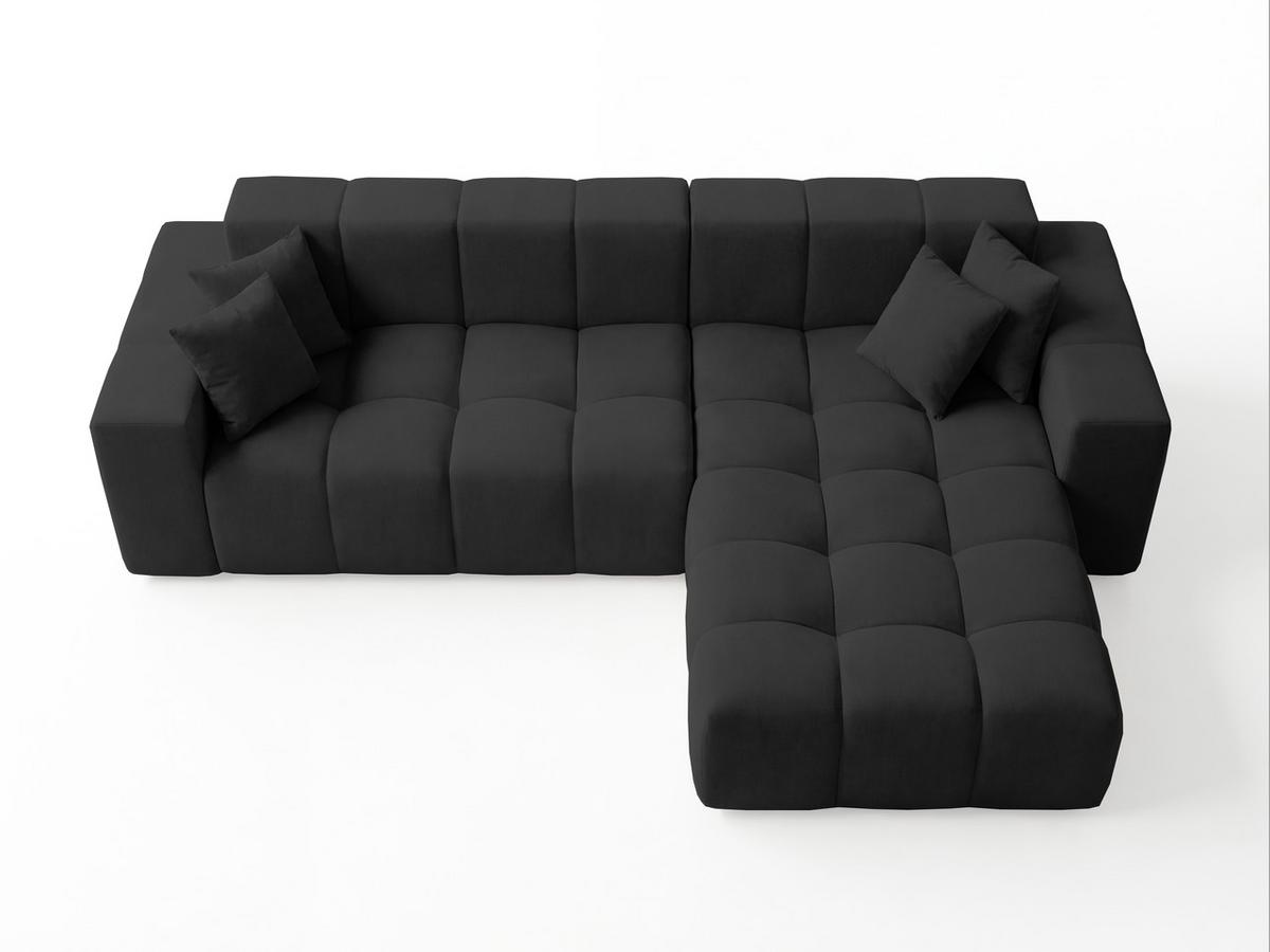 ECKSOFA Loopo Schwarz Rechts - Schwarz, Holz/Textil (265/180cm) - Graingold