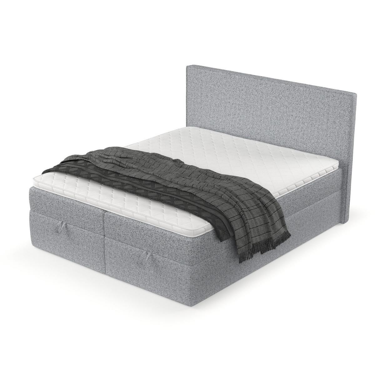 BOXBETT Velma 140/200 cm Grau im Riva Stoff - Schwarz/Grau, Holz/Holzwerkstoff (140/200cm) - AltaBeds