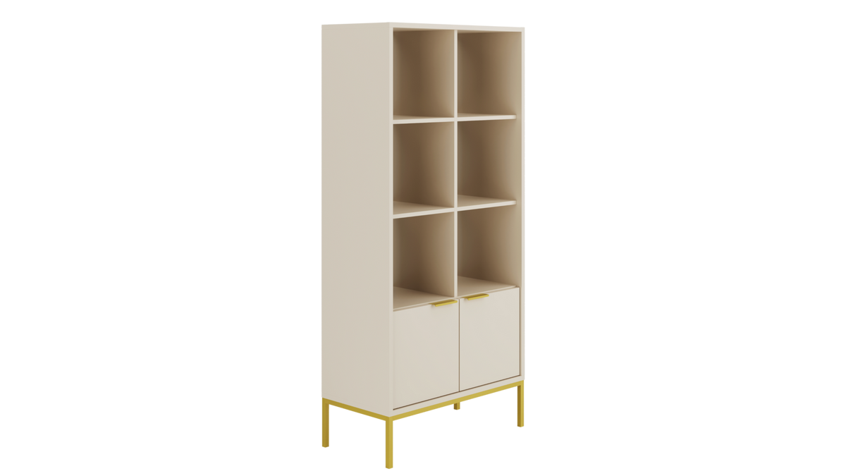 BÜCHERREGAL Austin 40/171,3/80 cm - Kaschmir/Goldfarben, Holzwerkstoff (80/171/40cm) - RAUMHIRSCH FURNITURE