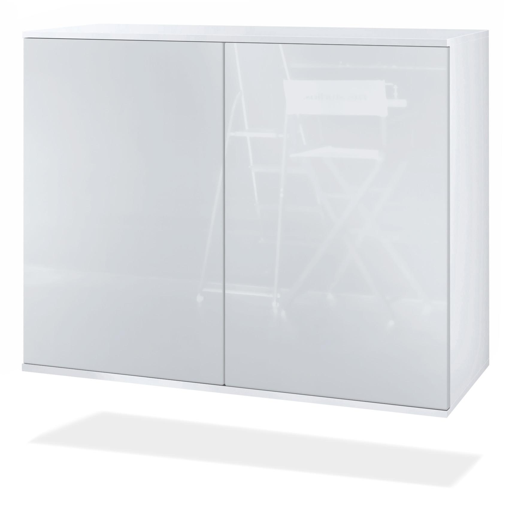 KOMMODE Skadu Weiß Hochglanz - Weiß Hochglanz, Holzwerkstoff (92.5/73.5/35cm) - Vladon