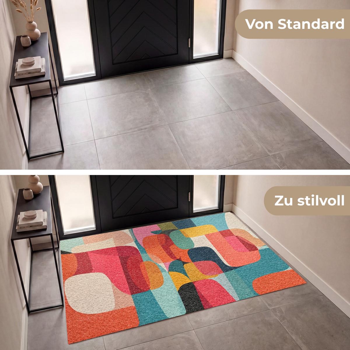 FUSSMATTE Formen - Bunt - Abstrakt - Flugzeuge Sauberlaufmatte 180x120 cm - Multicolor, Kunststoff (180/0.4cm) - MuchoWow
