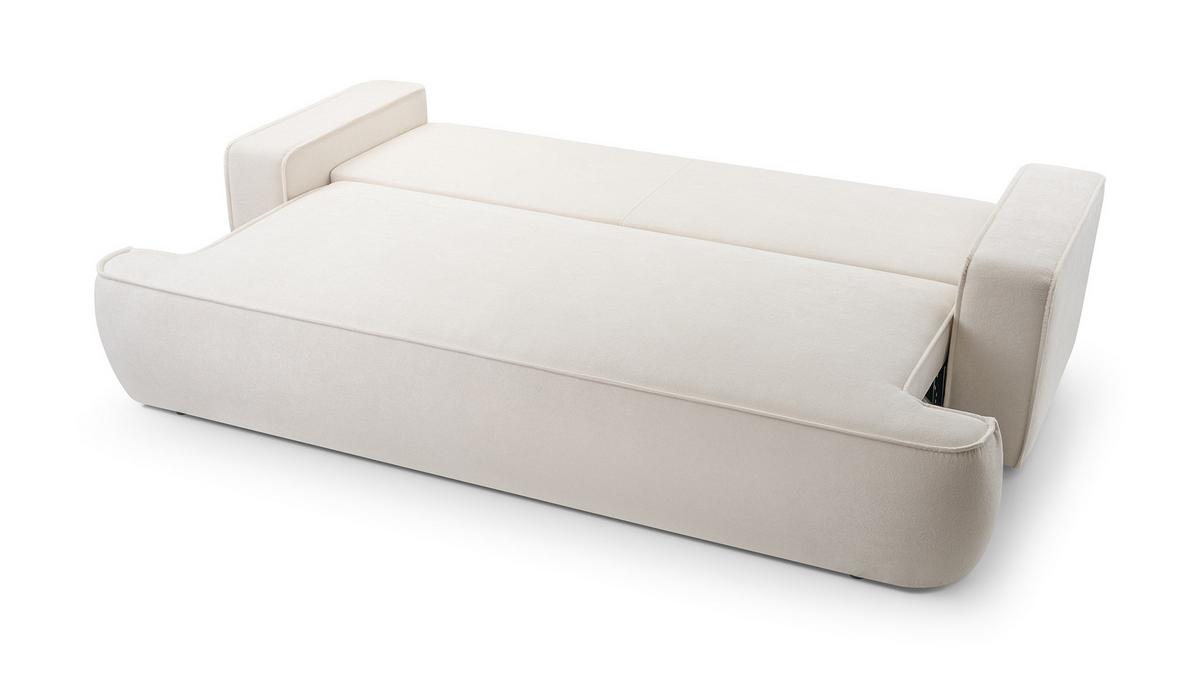 BETTSOFA SOLO Beige Bucle-Stoff mit Schlaffunktion - Beige, Textil (110/94/248cm) - MASSENO