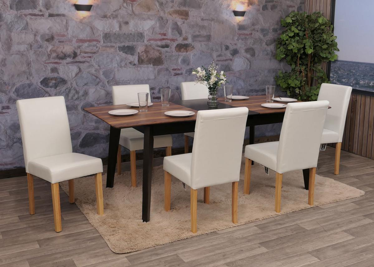 ESSZIMMERSTUHL Hochganz Reinweiß 6er-Set - Weiß Hochglanz/Weiß, Textil (43/90/56cm) - MCW