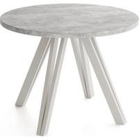 ESSTISCH Ravero runder ausziehbarer, Beton grau 100/100/77 cm - Kaschmir/Hellgrau, Holz/Holzwerkstoff (100/100/76.5cm) - WFL GROUP