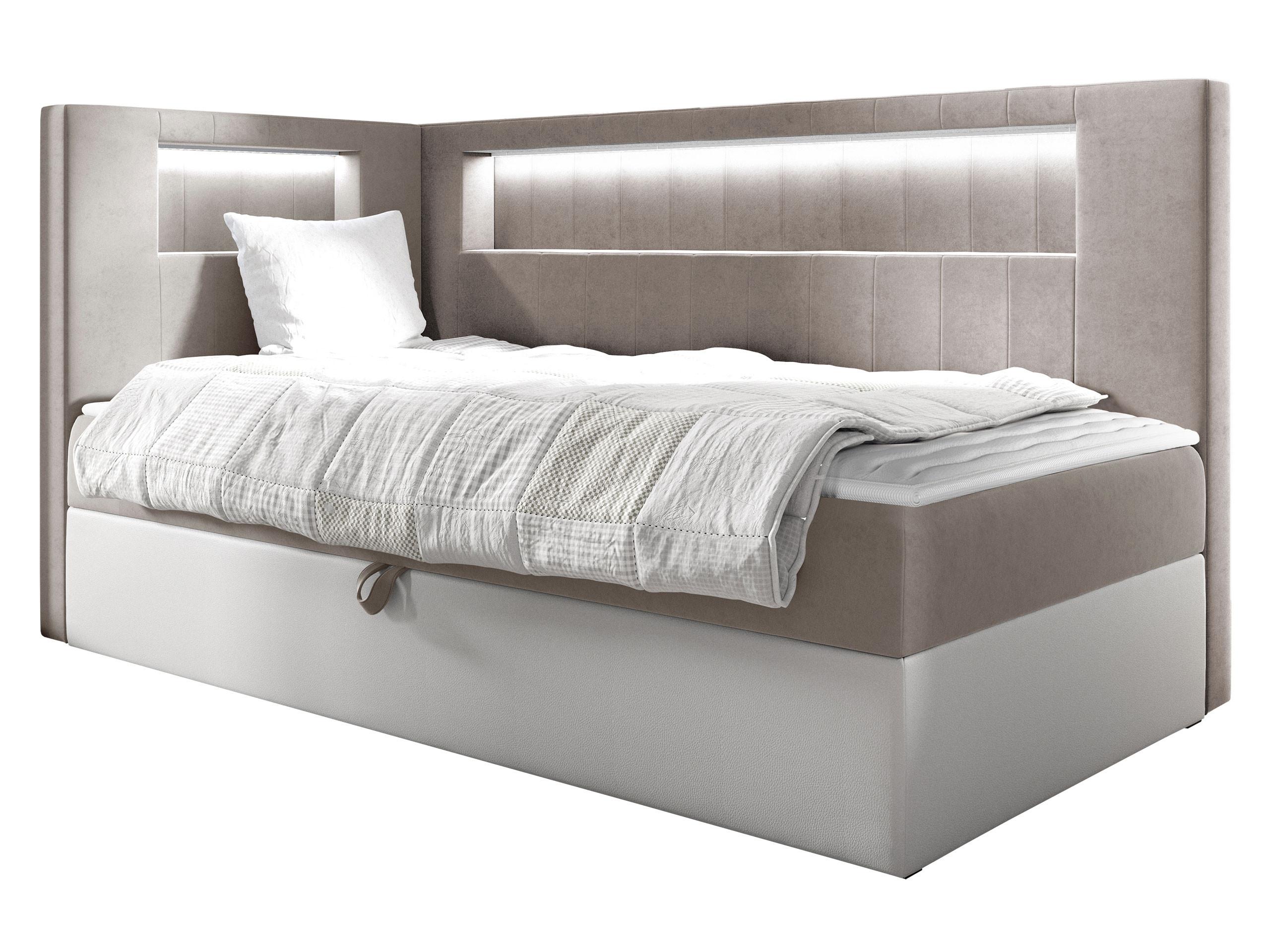 BOXBETT Gold Junior 3, Seite zum Öffnen des Bettkastens: Links - H3 - Creme/Weiß, Holz (90/200cm) - MIRJAN24