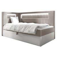 BOXBETT Gold Junior 3, Seite zum Öffnen des Bettkastens: Links - H3 - Creme/Weiß, Holz (100/200cm) - MIRJAN24