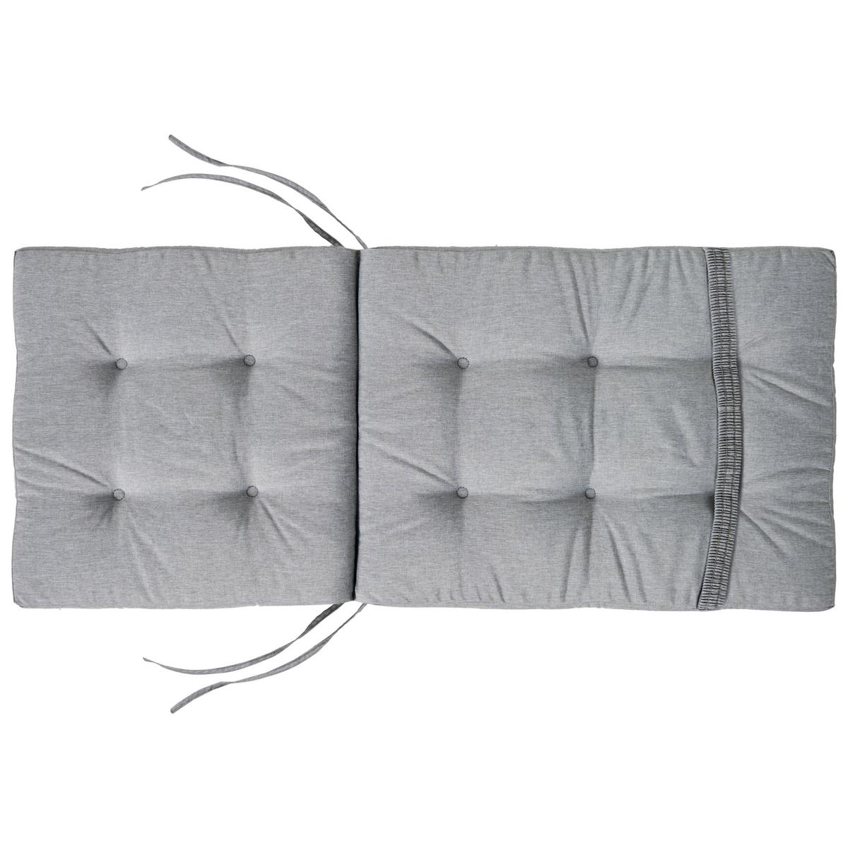 SITZAUFLAGEN 8er-Set Grau meliert 42/95 cm Maui Premium - Grau, Textil (95/5/42cm) - Beliani