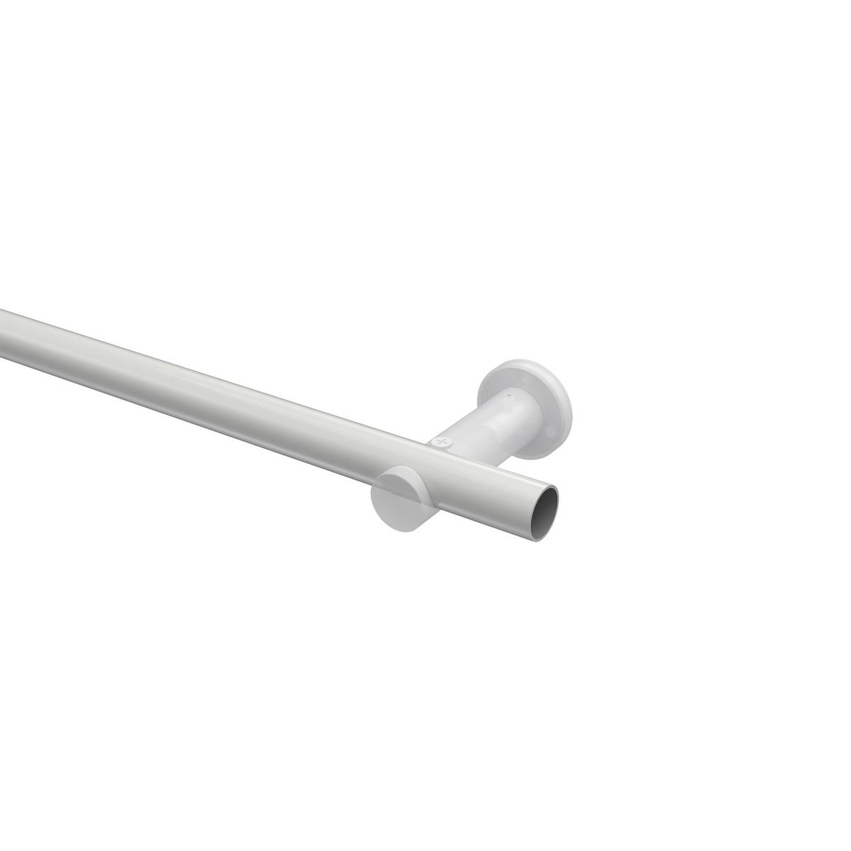 GARDINENSTANGE Platon Estana 240 cm (geteilt in 2 x 120 cm), 1-läufig (ohne Ringe), 20 mm Ø Weiß - Weiß, Metall (240cm) - INTERDECO