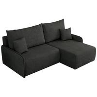 ECKSCHLAFSOFA ARPA L Dunkelgrau Struktur - rechts - Dunkelgrau/Schwarz, Kunststoff/Textil (150/198cm) - MKS