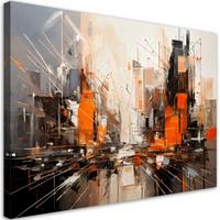 LEINWANDBILD Abstraktion 90x60cm - Orange, Textil (90/60cm) - Feeby